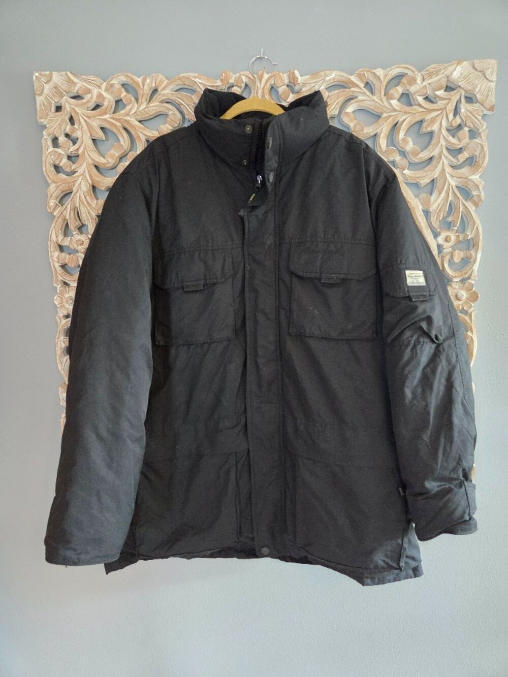 Vintage Eddie Bauer Goose Down Polar Parka Jacket Black Men’s XL